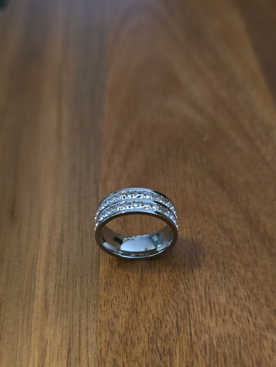 Jewelry - Silver Crystal-Accented Band Ring